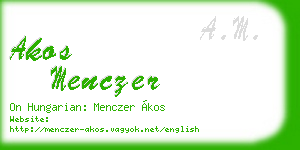 akos menczer business card